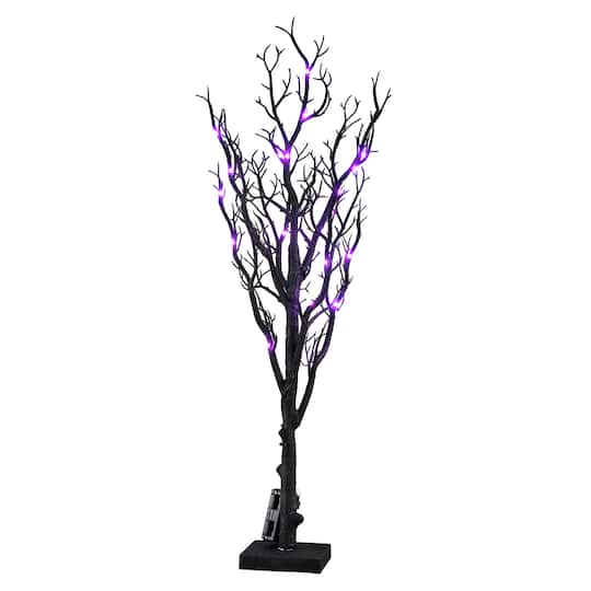 30" Purple LED Lighted Spooky Tree by Ashland®